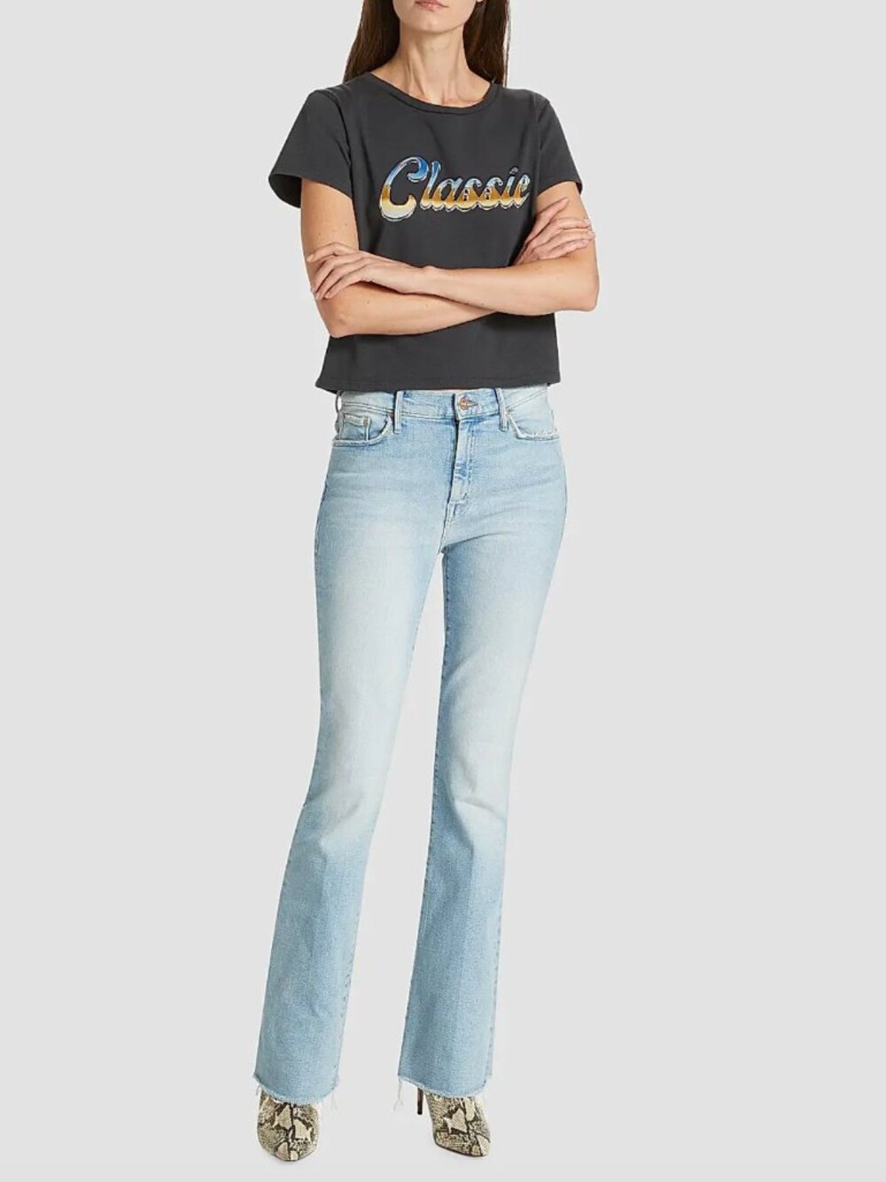 MOTHER The Weekender Mid Rise Flared Jeans